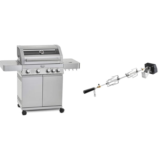 🔥 RÖSLE Gasgrill BBQ-Station VIDERO G4 | Edelstahl-Gasgrill mit 4x 3,5 kW Brennern & Seitenbrenner, Sichtfenster & Thermometer – Komfort pur beim Grillen