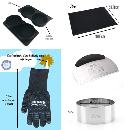 Charma Kaman das Beste Premium Burger Set/Dessertringe 1 Set (4L Burger Maker Set, Edelstahl)