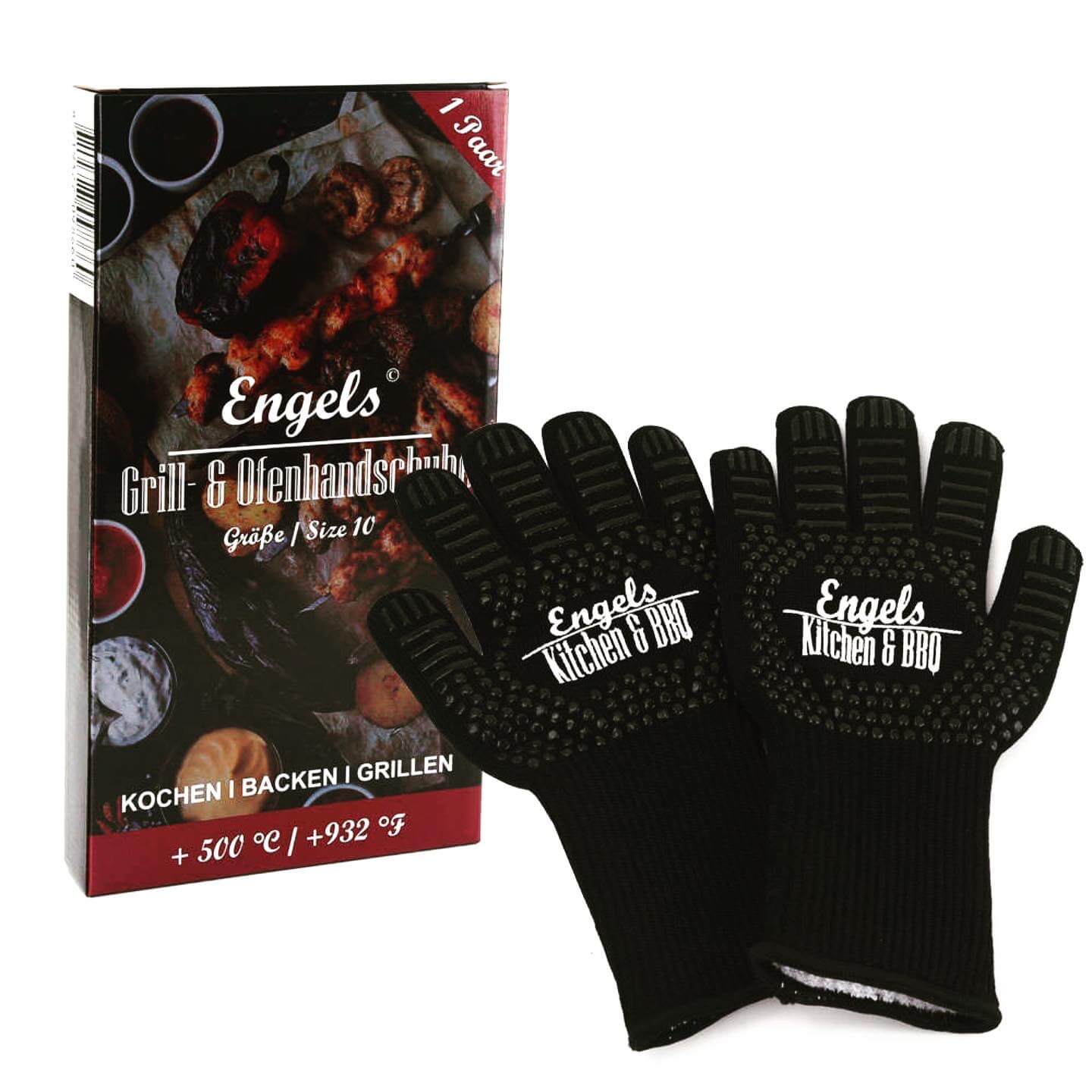 Engels Premium Grillhandschuhe No.1 & 10 Grillrezepte, Küchenhandschuhe und Backofenhandschuhe