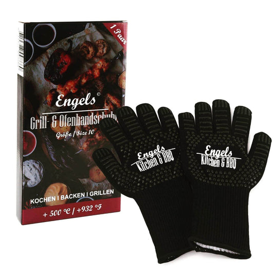 Engels Premium Grill Gloves No.1 & 10 Grill Recipes, Kitchen Gloves and Oven Gloves