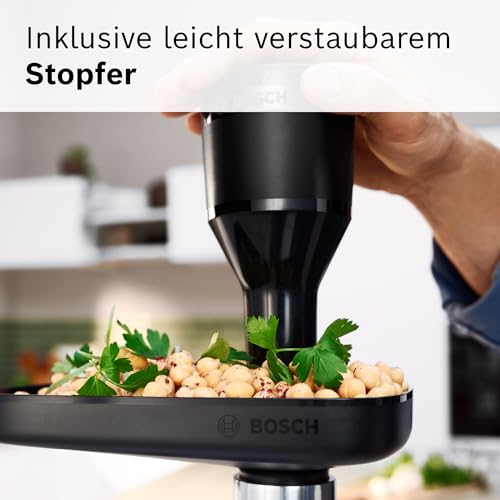 Bosch MFW67440 ProPower Fleischwolf | Elektrischer Fleischwolf 1500W | Mit 3 Lochscheiben & Aufsätzen für Wurst, Kebbe & Gemüse | 3,5 kg/min | Schwarz/Silber