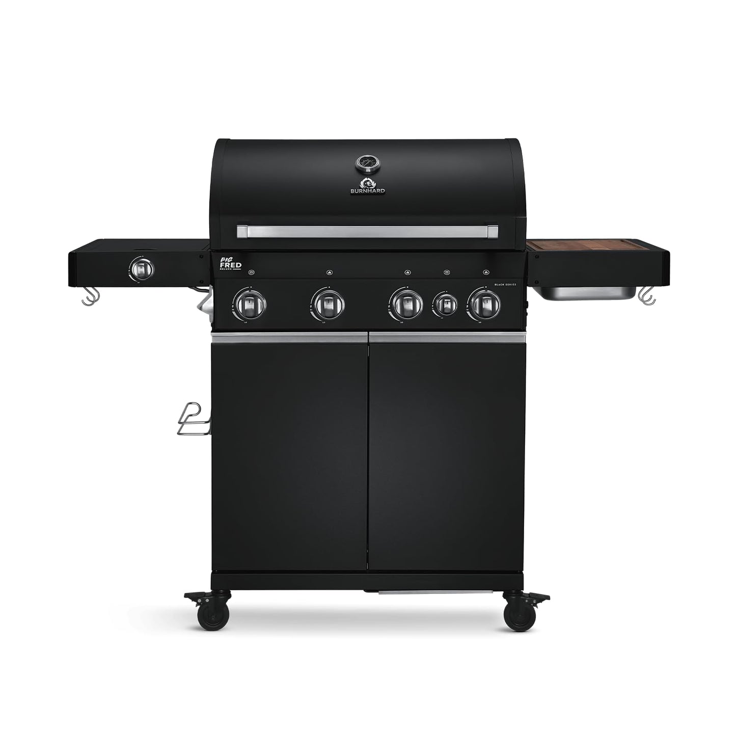 🔥 BURNHARD Big Fred Deluxe Series 3 – 4-Brenner Gasgrill mit Infrarot-Keramikbrenner (900 °C), Backburner, Seitenkochfeld & Edelstahl-Trolley inkl. Grillabdeckung
