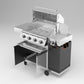 🔥 Schickling Gasgrill “Hermann XL – Deluxe” | Edelstahl Gasgrillwagen mit 4x 5 kW Brennern, 800 °C Seitenbrenner & Unterschrank – Made in Germany