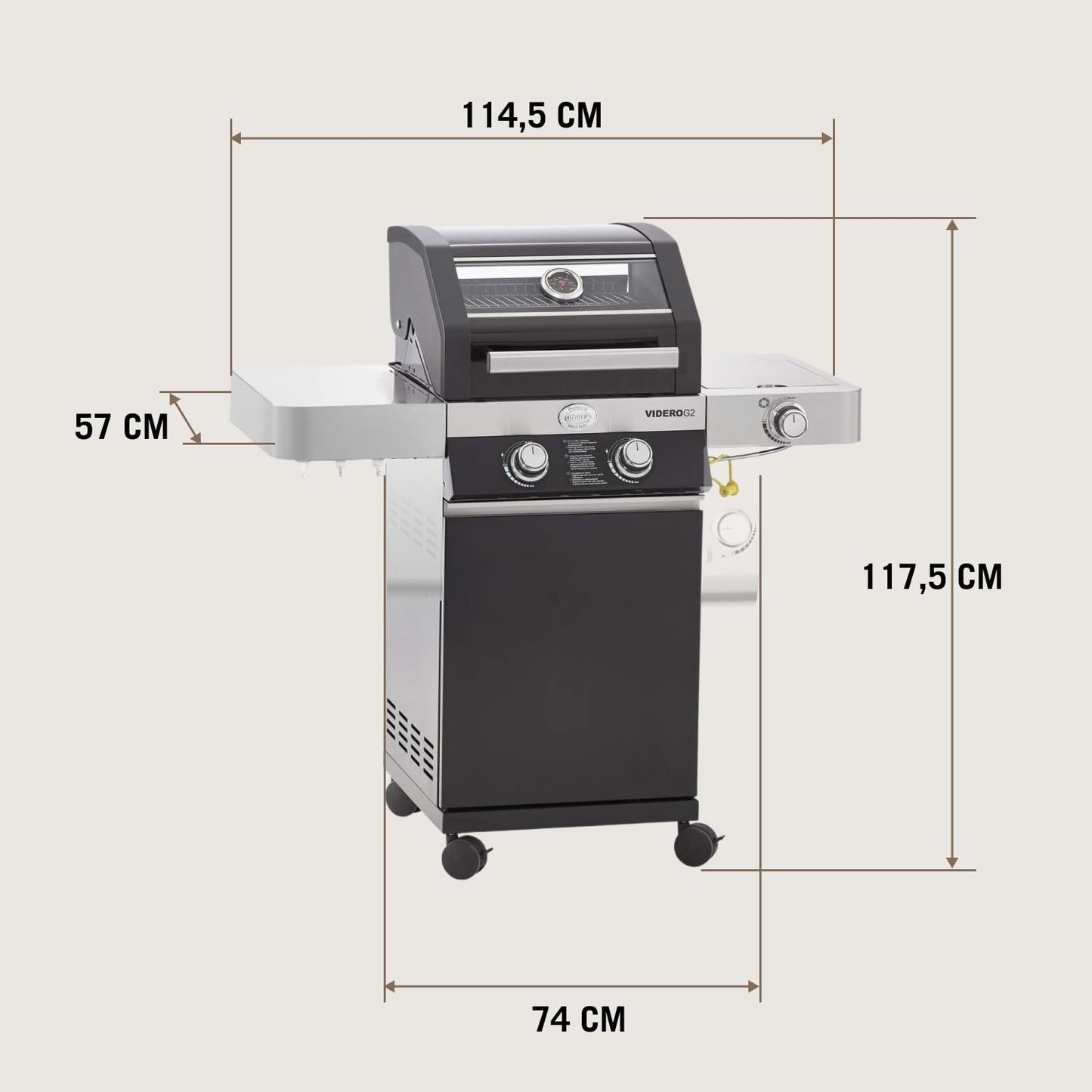 🔥 RÖSLE Gasgrill BBQ-Station VIDERO G4 | Edelstahl-Gasgrill mit 4x 3,5 kW Brennern & Seitenbrenner, Sichtfenster & Thermometer – Komfort pur beim Grillen