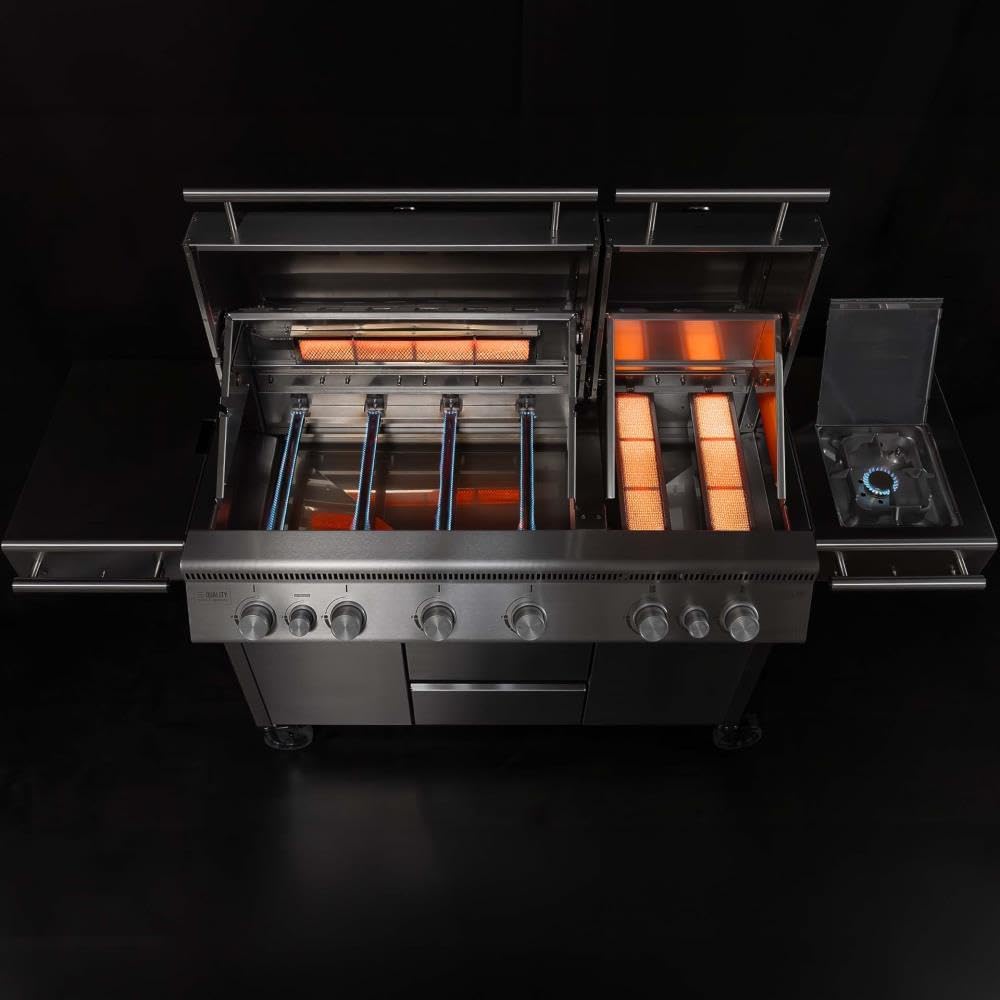 🚀 Schickling BigROCKET Luxus Edelstahl Gasgrill | 39,5 kW Leistung, 8 Brenner, 800 °C Infrarot, Backburner, Drehspieß & Seitenkochfeld – Made in Germany