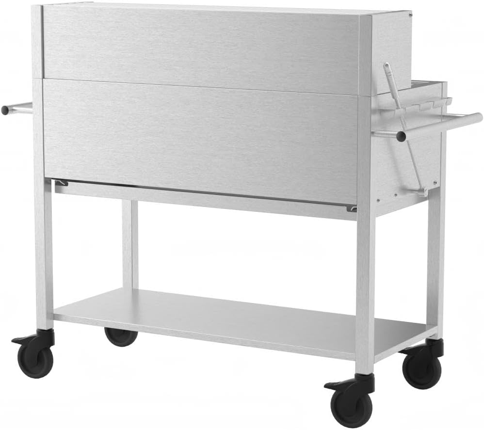 🔥 Schickling Profistar II – Gastro Holzkohlegrill aus Edelstahl | XXL Holzkohlegrill für Catering & Gastronomie mit 4 Lenkrollen, höhenverstellbarer Kohlewanne & 8 mm Edelstahlrost – Made in Germany