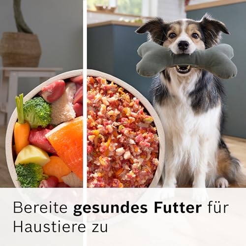 Bosch MFW67440 ProPower Fleischwolf | Elektrischer Fleischwolf 1500W | Mit 3 Lochscheiben & Aufsätzen für Wurst, Kebbe & Gemüse | 3,5 kg/min | Schwarz/Silber
