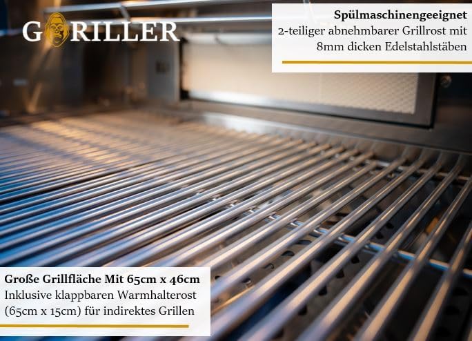🔥 GORILLER® SG213 Outdoorküche aus Edelstahl | Premium BBQ-Küche mit Gasgrill, Rotisserie, Seitenkocher, Kühlschrank, Spüle & Regenhaube – alles in einem!