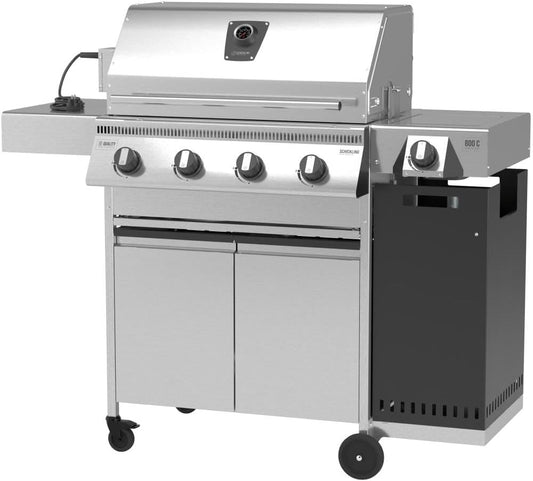 🔥 Schickling Gasgrill “Hermann XL – Pro” | Premium Edelstahl BBQ-Grill mit 4x5 kW Brennern, 800 °C Seitenbrenner & elektrischem Drehspieß – Made in Germany
