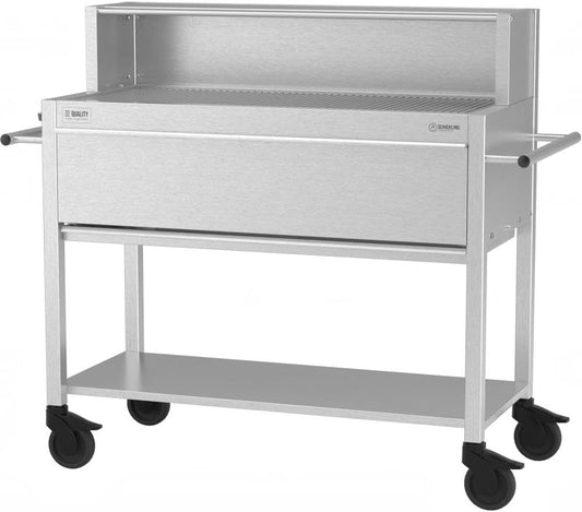 🔥 Schickling Profistar II – Gastro Holzkohlegrill aus Edelstahl | XXL Holzkohlegrill für Catering & Gastronomie mit 4 Lenkrollen, höhenverstellbarer Kohlewanne & 8 mm Edelstahlrost – Made in Germany