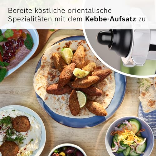 Bosch MFW67440 ProPower Fleischwolf | Elektrischer Fleischwolf 1500W | Mit 3 Lochscheiben & Aufsätzen für Wurst, Kebbe & Gemüse | 3,5 kg/min | Schwarz/Silber