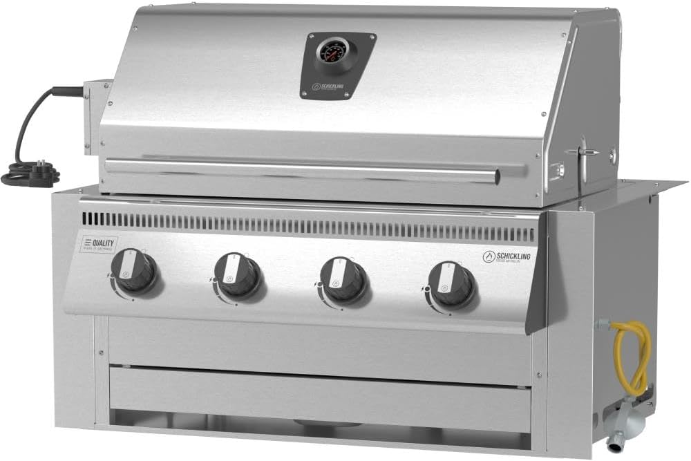 🔥 Schickling Einbau-Gasgrill „Hermann XL – Pro“ | Premium Edelstahl-Built-In Gasgrill für Outdoor- und Grillküchen – 4x5 kW Brenner, 800 °C Power, Drehspieß & modulare Erweiterung – Made in German
