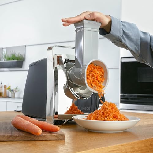 Bosch MFW67440 ProPower Fleischwolf | Elektrischer Fleischwolf 1500W | Mit 3 Lochscheiben & Aufsätzen für Wurst, Kebbe & Gemüse | 3,5 kg/min | Schwarz/Silber