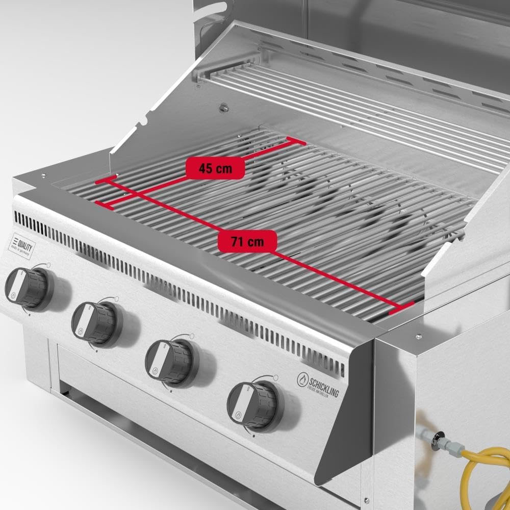 🔥 Schickling Einbau-Gasgrill „Hermann XL – Pro“ | Premium Edelstahl-Built-In Gasgrill für Outdoor- und Grillküchen – 4x5 kW Brenner, 800 °C Power, Drehspieß & modulare Erweiterung – Made in German