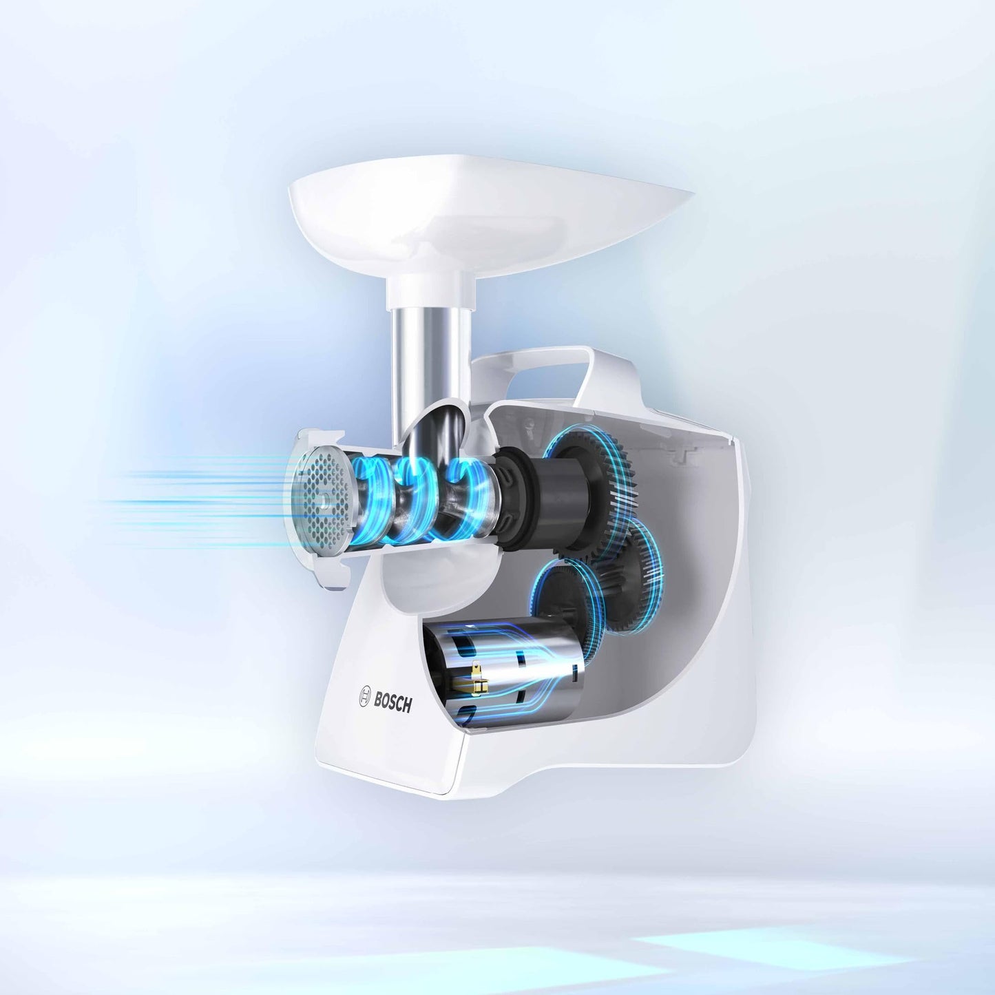 Bosch MFW67440 ProPower Fleischwolf | Elektrischer Fleischwolf 1500W | Mit 3 Lochscheiben & Aufsätzen für Wurst, Kebbe & Gemüse | 3,5 kg/min | Schwarz/Silber