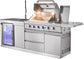 🔥 GORILLER® SG213 Outdoorküche aus Edelstahl | Premium BBQ-Küche mit Gasgrill, Rotisserie, Seitenkocher, Kühlschrank, Spüle & Regenhaube – alles in einem!