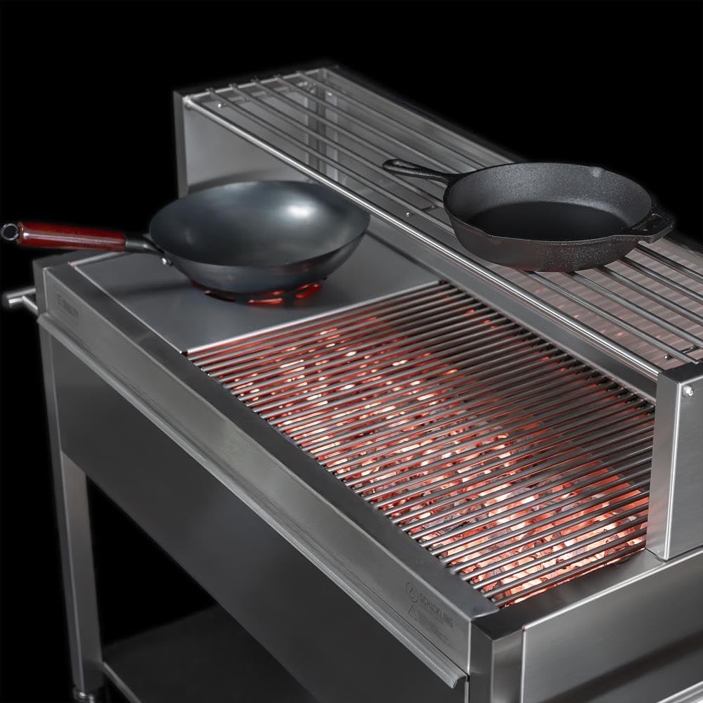 🔥 Schickling Profistar II – Gastro Holzkohlegrill aus Edelstahl | XXL Holzkohlegrill für Catering & Gastronomie mit 4 Lenkrollen, höhenverstellbarer Kohlewanne & 8 mm Edelstahlrost – Made in Germany