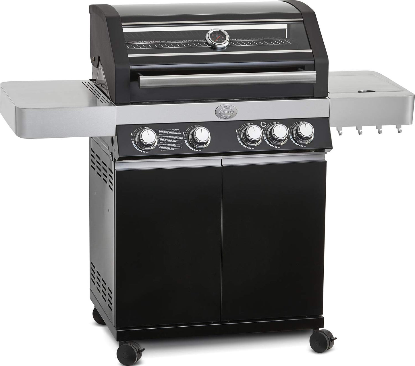 🔥 RÖSLE Gasgrill BBQ-Station VIDERO G4 | Edelstahl-Gasgrill mit 4x 3,5 kW Brennern & Seitenbrenner, Sichtfenster & Thermometer – Komfort pur beim Grillen