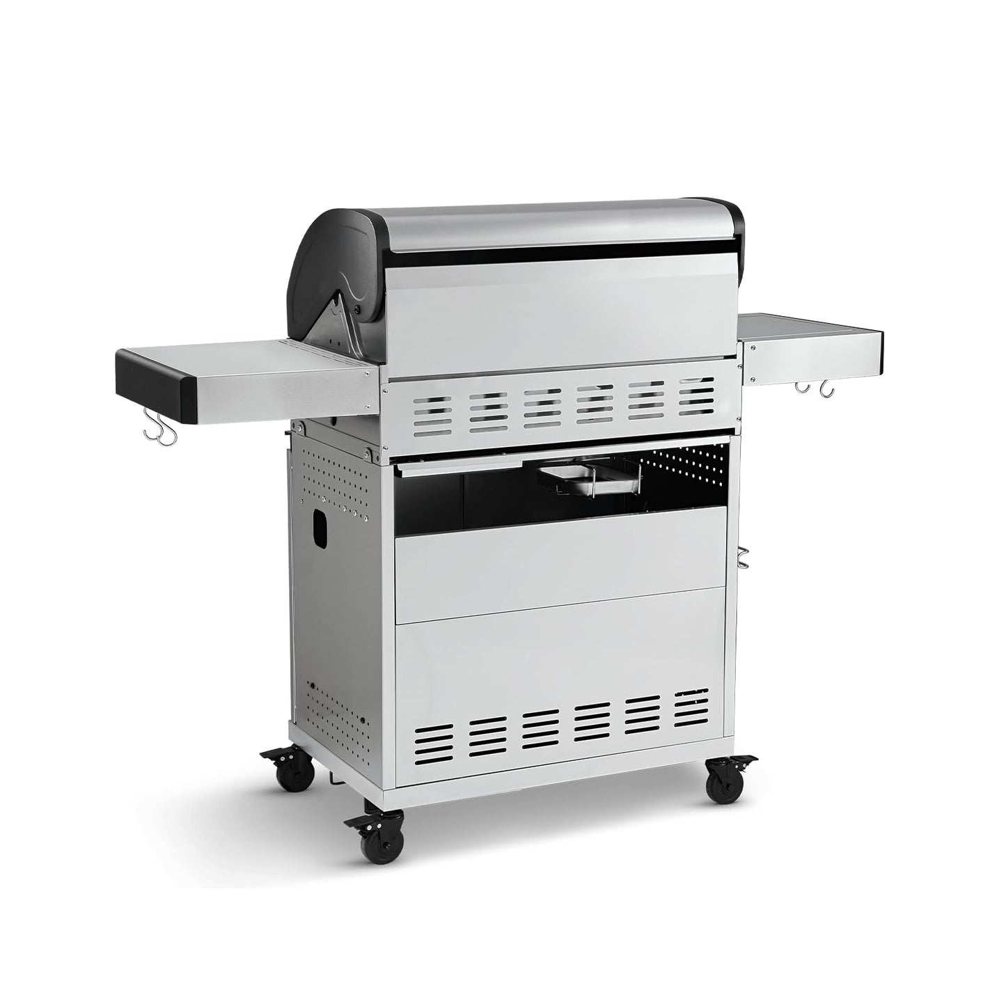 🔥 BURNHARD Big Fred Deluxe Series 3 – 4-Brenner Gasgrill mit Infrarot-Keramikbrenner (900 °C), Backburner, Seitenkochfeld & Edelstahl-Trolley inkl. Grillabdeckung