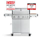 🔥 BURNHARD Big Fred Deluxe Series 3 – 4-Brenner Gasgrill mit Infrarot-Keramikbrenner (900 °C), Backburner, Seitenkochfeld & Edelstahl-Trolley inkl. Grillabdeckung