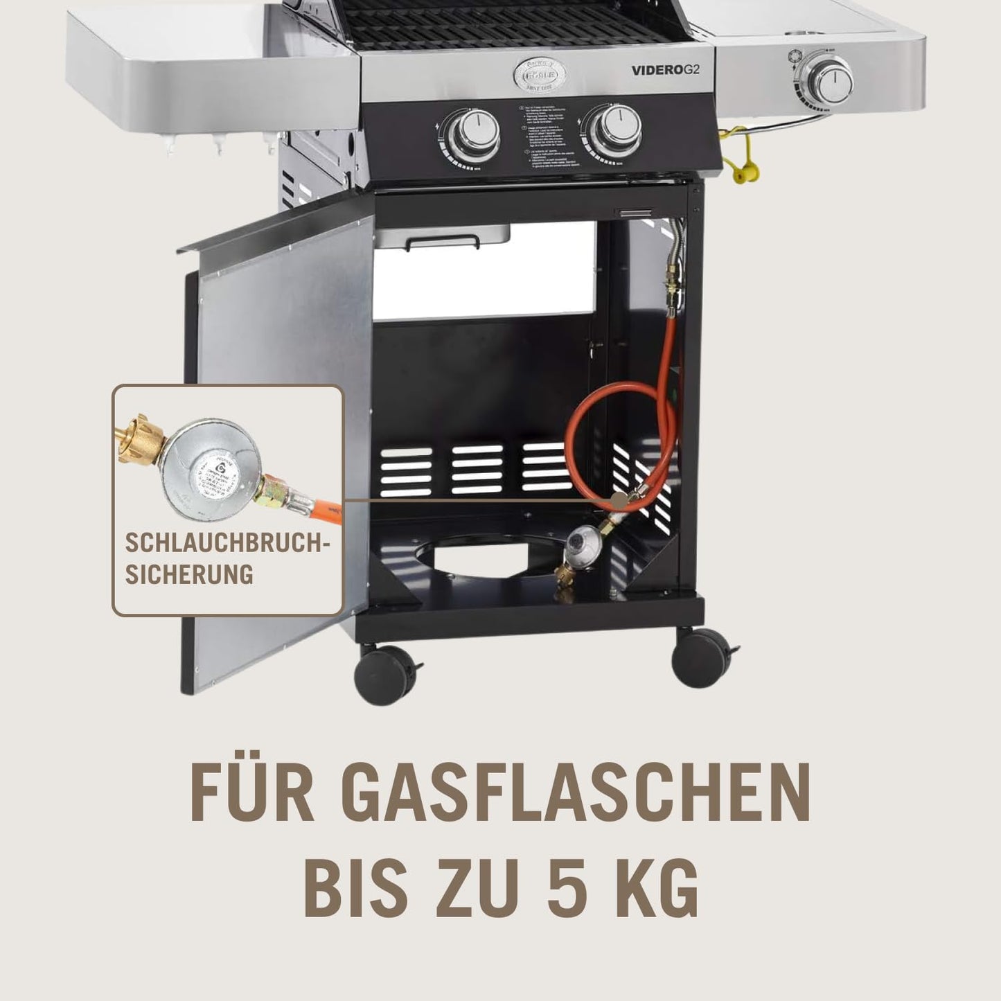 🔥 RÖSLE Gasgrill BBQ-Station VIDERO G4 | Edelstahl-Gasgrill mit 4x 3,5 kW Brennern & Seitenbrenner, Sichtfenster & Thermometer – Komfort pur beim Grillen