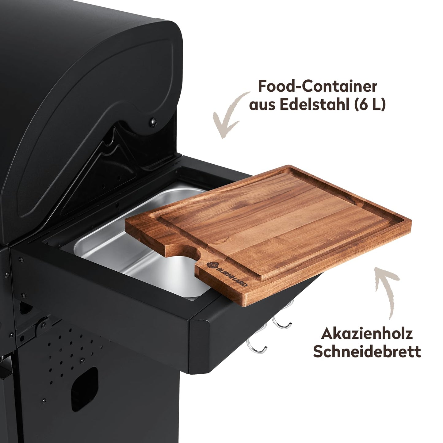 🔥 BURNHARD Big Fred Deluxe Series 3 – 4-Brenner Gasgrill mit Infrarot-Keramikbrenner (900 °C), Backburner, Seitenkochfeld & Edelstahl-Trolley inkl. Grillabdeckung