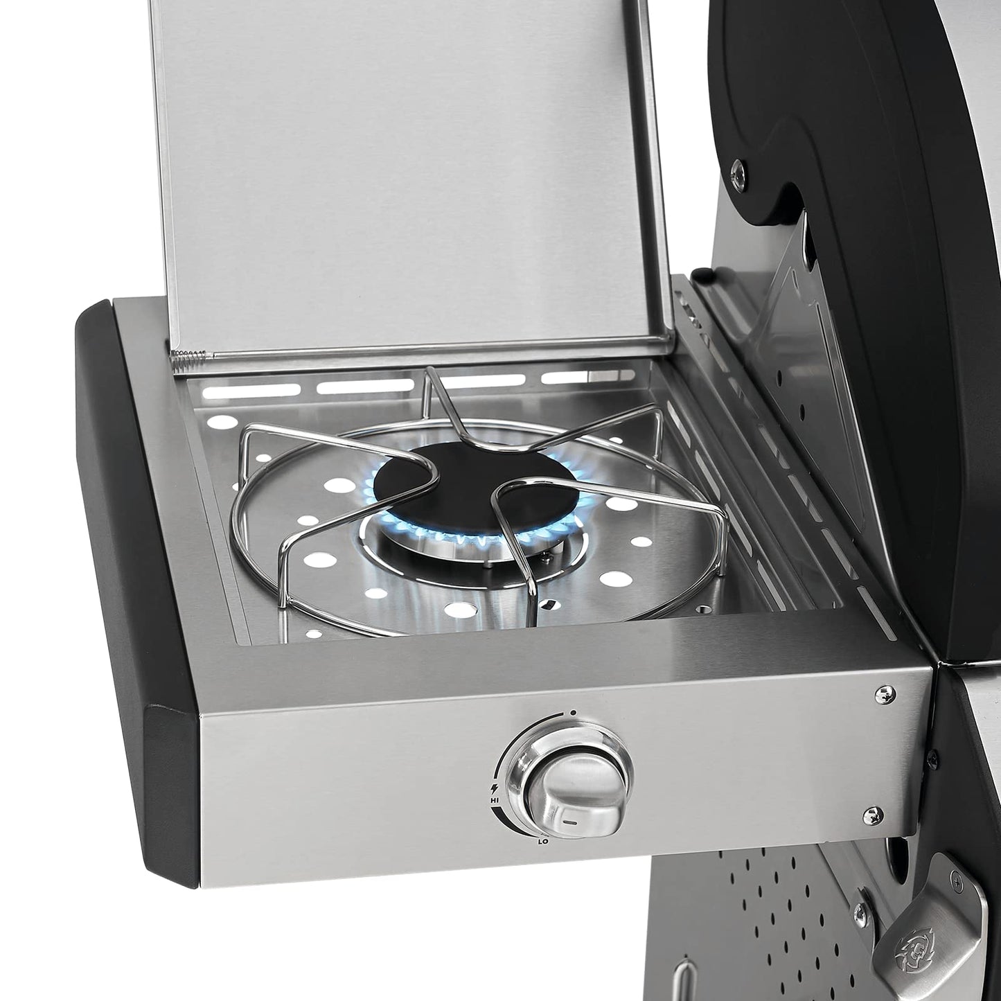 🔥 BURNHARD Big Fred Deluxe Series 3 – 4-Brenner Gasgrill mit Infrarot-Keramikbrenner (900 °C), Backburner, Seitenkochfeld & Edelstahl-Trolley inkl. Grillabdeckung