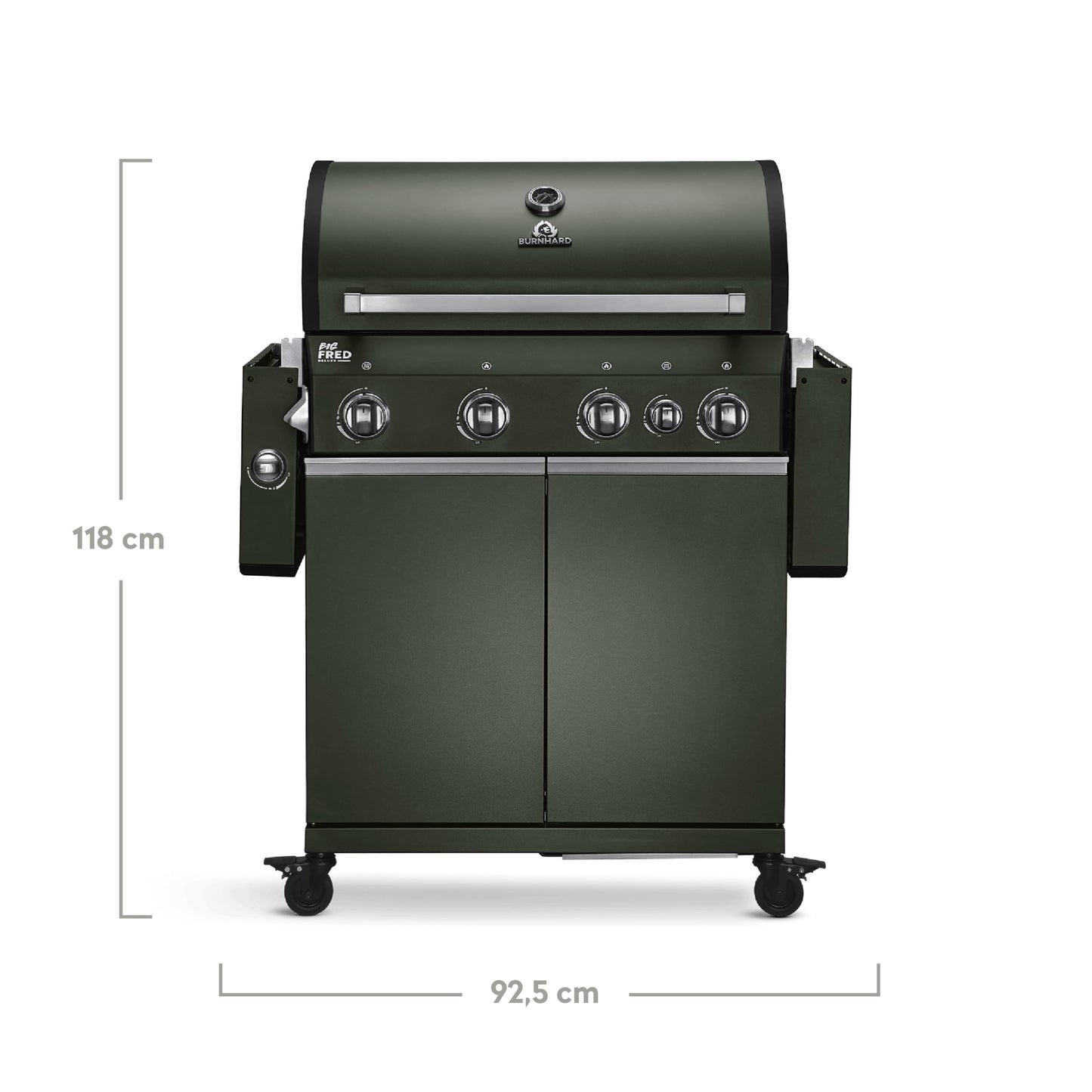 🔥 BURNHARD Big Fred Deluxe Series 3 – 4-Brenner Gasgrill mit Infrarot-Keramikbrenner (900 °C), Backburner, Seitenkochfeld & Edelstahl-Trolley inkl. Grillabdeckung