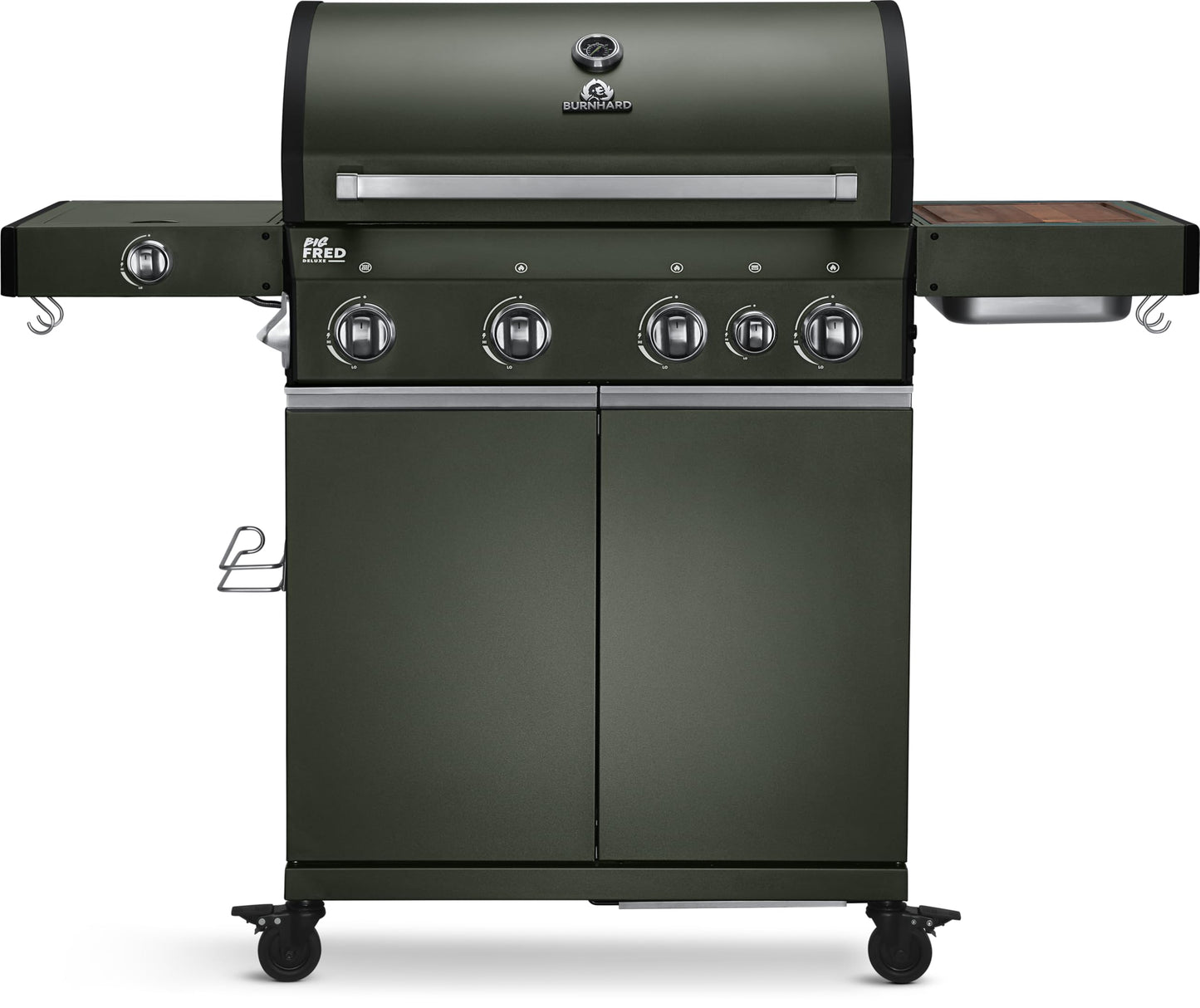 🔥 BURNHARD Big Fred Deluxe Series 3 – 4-Brenner Gasgrill mit Infrarot-Keramikbrenner (900 °C), Backburner, Seitenkochfeld & Edelstahl-Trolley inkl. Grillabdeckung