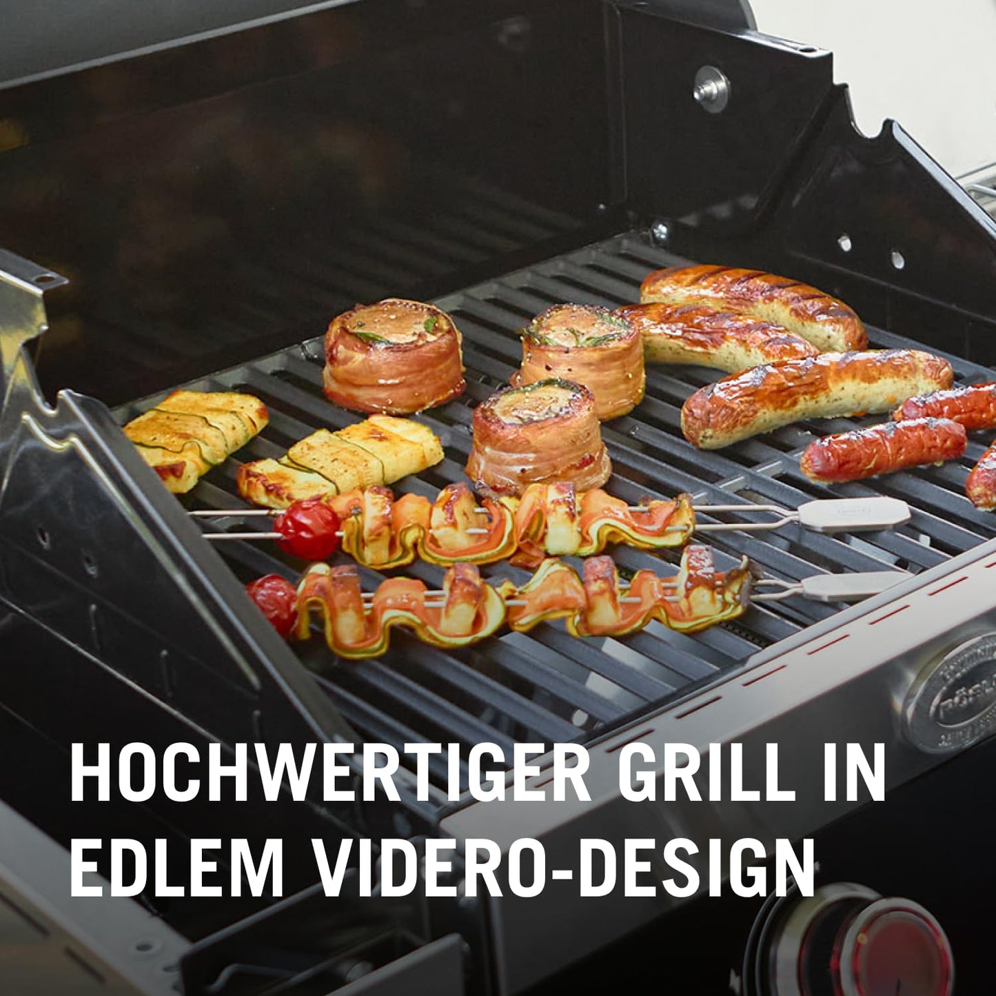 🔥 RÖSLE Gasgrill BBQ-Station VIDERO G4 | Edelstahl-Gasgrill mit 4x 3,5 kW Brennern & Seitenbrenner, Sichtfenster & Thermometer – Komfort pur beim Grillen