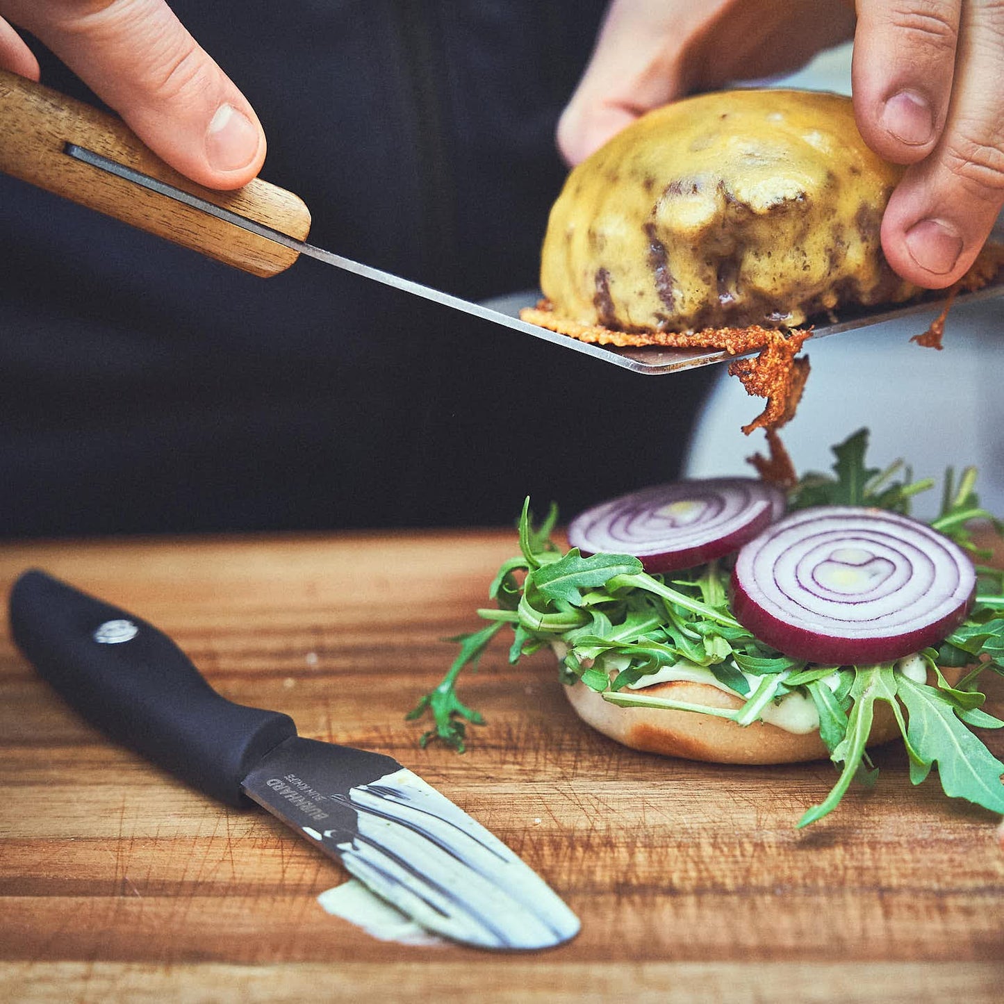 🍔 BURNHARD Burger-Set 6-tlg. – Inkl. Burgerpresse, Smasher, Wender, 2 Melting Domes & Rezeptheft aus Edelstahl
