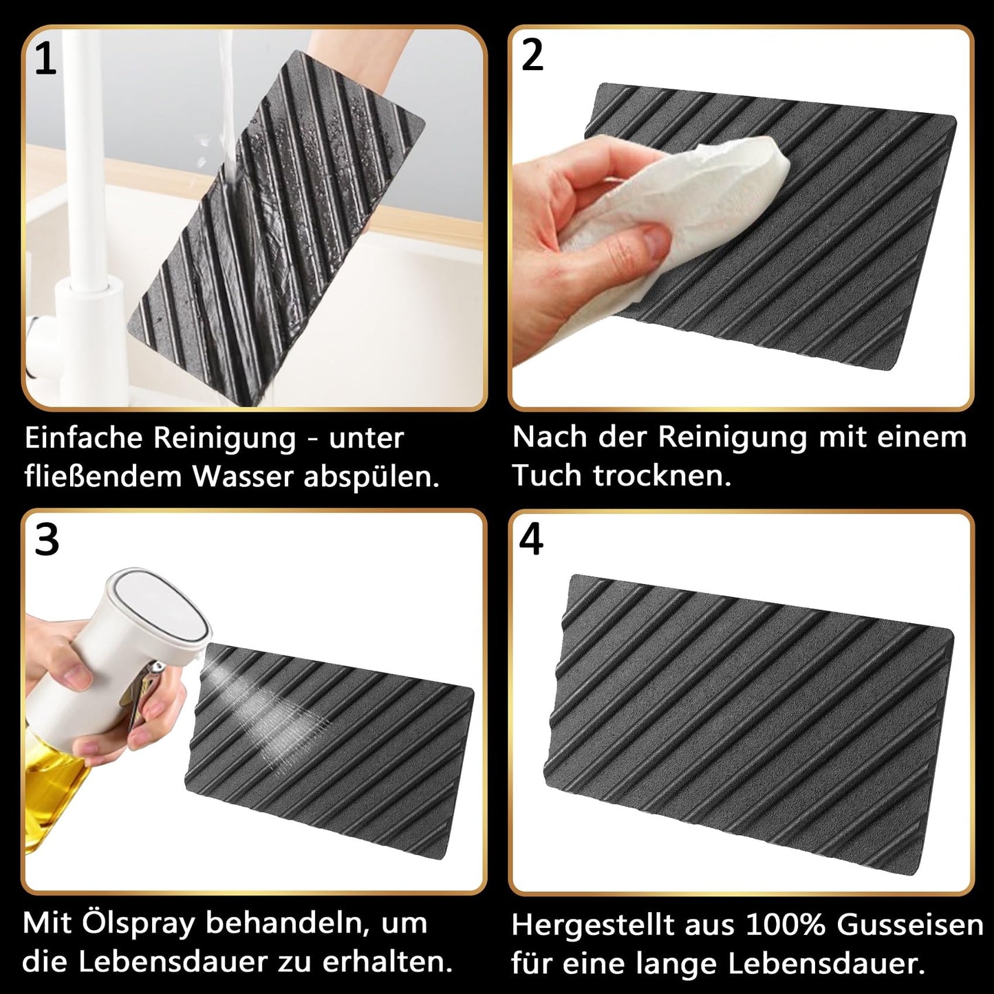 Burgerpresse Gusseisen antihaft (Ø15 cm) – Der große Burger Smasher für perfekte Smash Burger