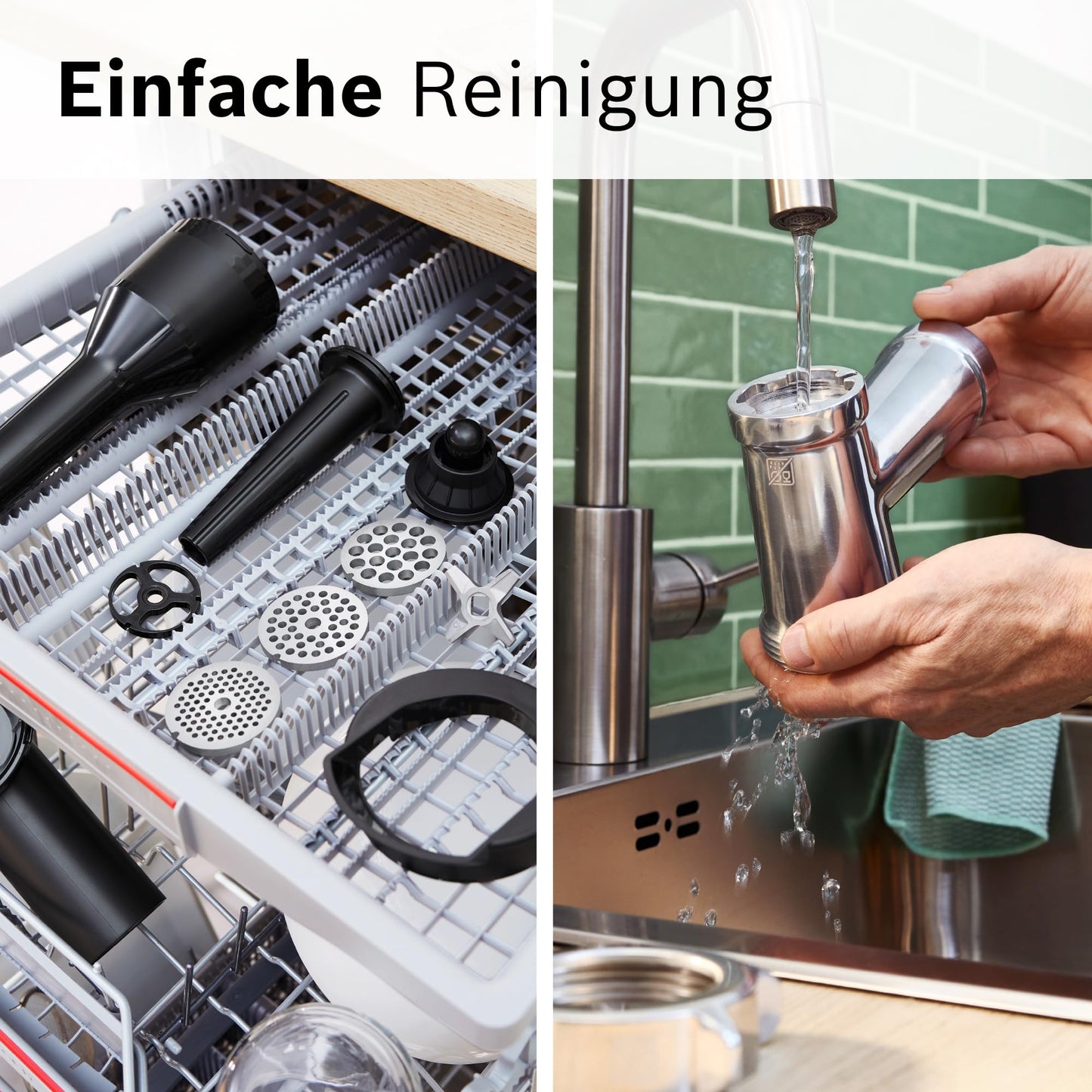 Bosch MFW67440 ProPower Fleischwolf | Elektrischer Fleischwolf 1500W | Mit 3 Lochscheiben & Aufsätzen für Wurst, Kebbe & Gemüse | 3,5 kg/min | Schwarz/Silber