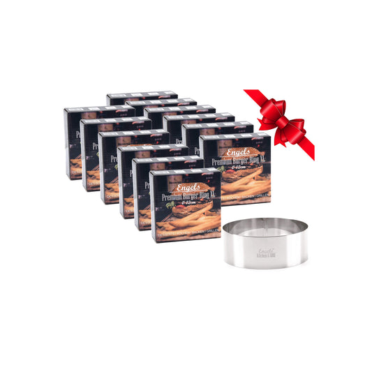 Charma Kaman 12 Stück Ø 12cm Engels Premium Burger Ringe/Dessertringe/Speiseringe (12 XL, Metall)