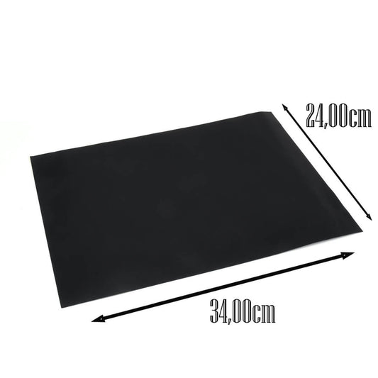 Set of 3 BBQ grill mats &amp; oven mats (black &amp; reusable) by Charma Kaman in size L (24 x 34 cm)