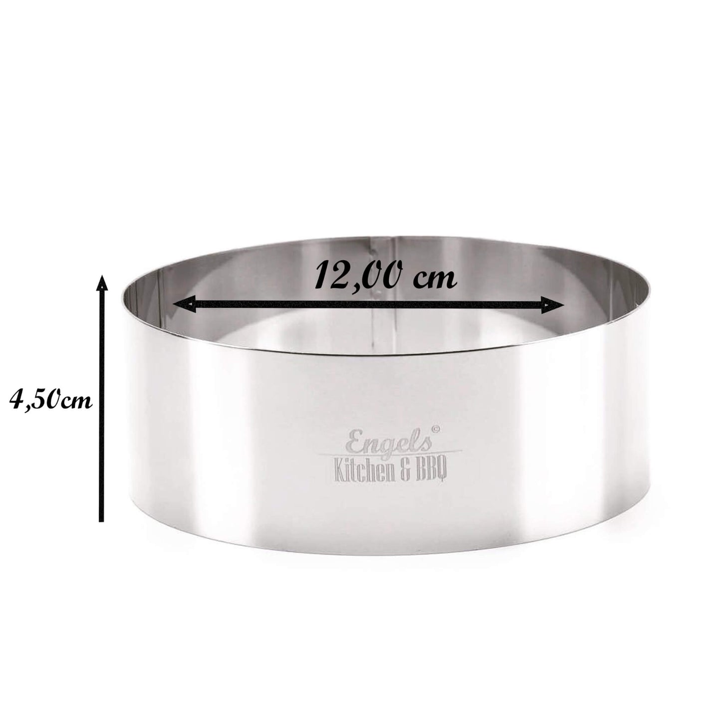Charma Kaman 8 pieces Ø 12cm Engels Premium Burger Rings/Dessert Rings/Food Rings (8 XL, Metal) 