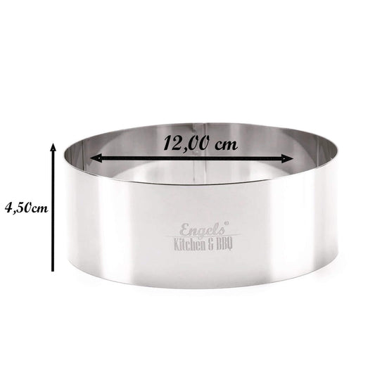 Charma Kaman 12 pieces Ø 12 cm Engels Premium Burger Rings/Dessert Rings/Food Rings (12 XL, Metal) 